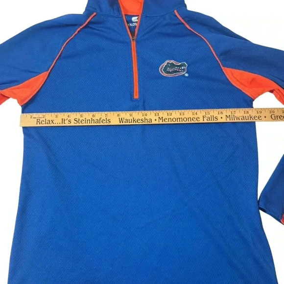 Florida Gators 1/4 Zip Shirt Adult M Blue Orange Long Sleeve Pullover Mens - Picture 7 of 12